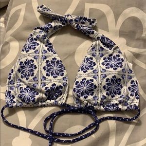 Purple Flowered Triangle Top